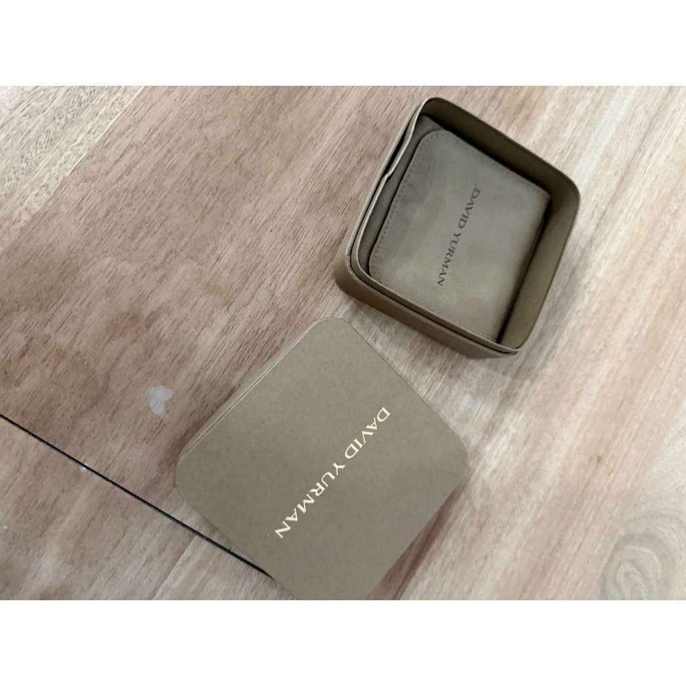 David Yurman Jewelry Box and Suede Travel Pouch Set Tan Gold Logo Luxury Storage
